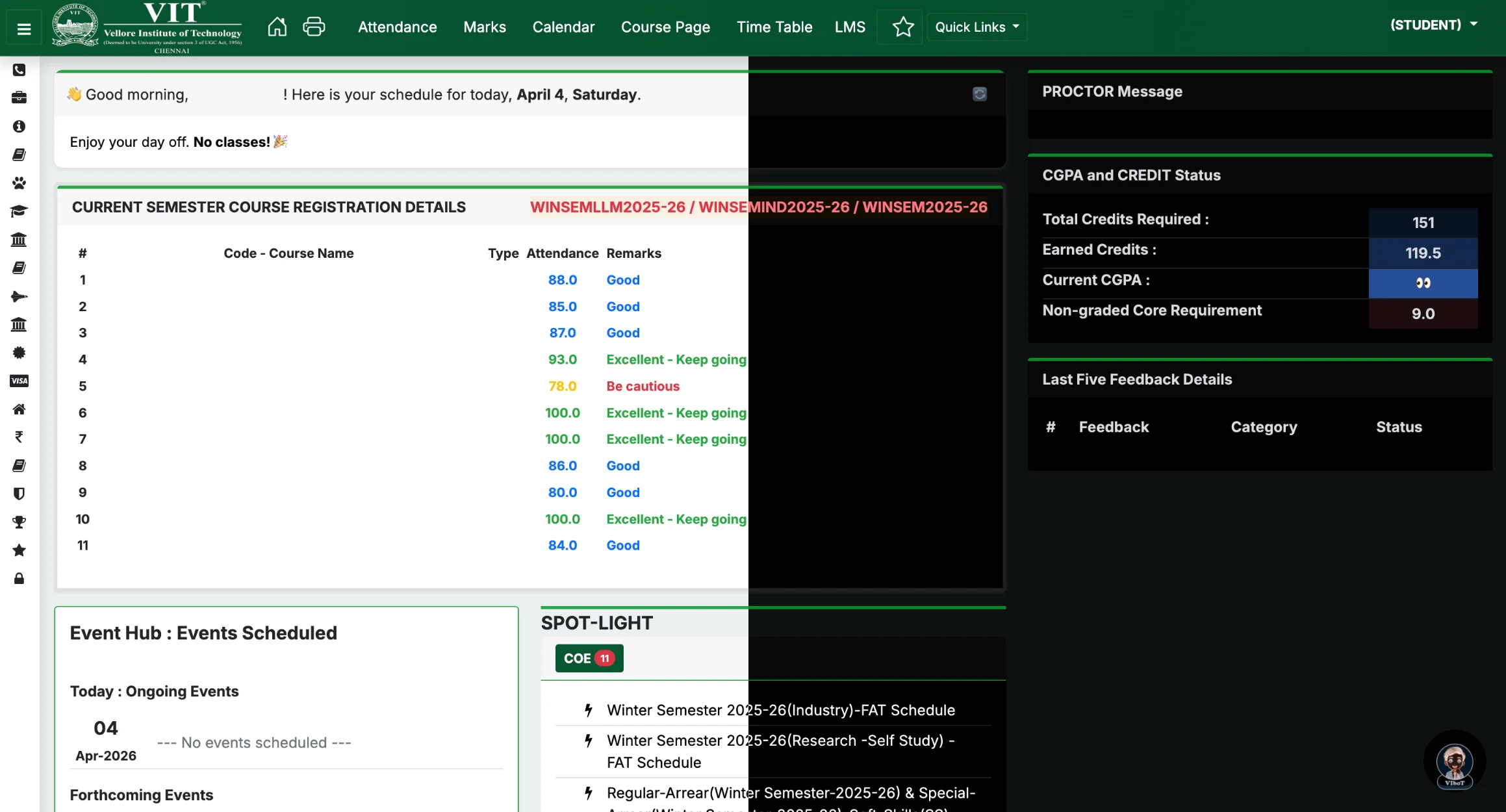 Refined Dashboard & Smart Schedule